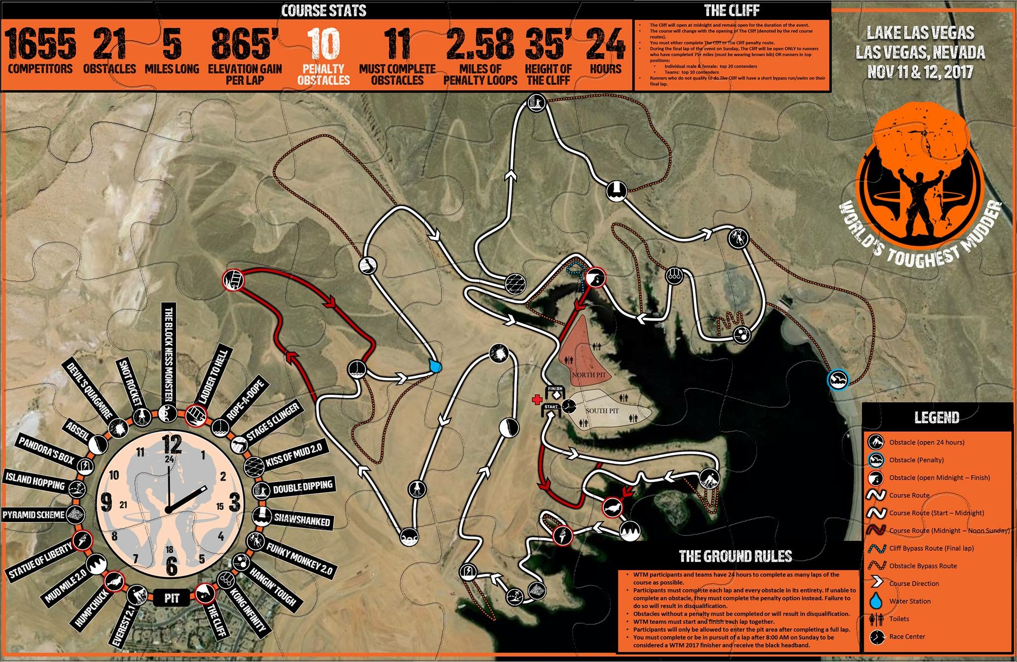 World's Toughest Mudder 2017 Course Map